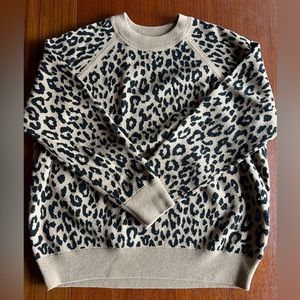 J Crew Leopard Merino Blend Sweater